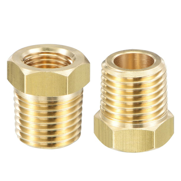 1/8 BSPT Male x 1/8" NPT Female Brass Pipe Fitting Adapter For Pressure Gauge 